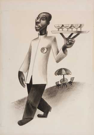 Appraisal: MIGUEL COVARRUBIAS Mexican - Stepin Fetchit Brush and black and