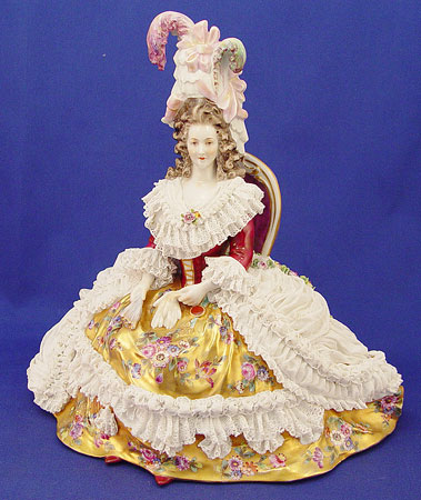 Appraisal: OUTSTANDING GERMAN PORCELAIN LACY FIGURE OF A GRAND LADY WITH