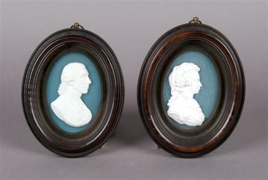 Appraisal: A Group of Two Scottish Glass Paste Portrait Medallions Tassie