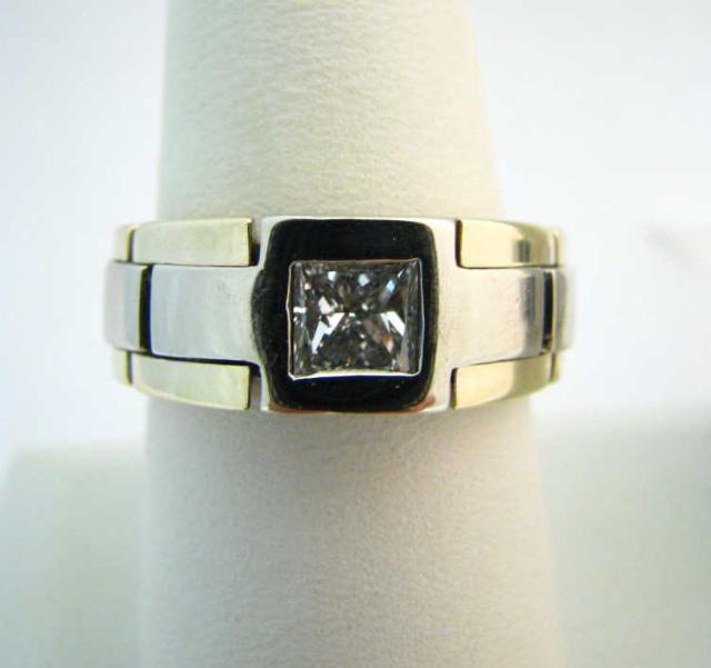 Appraisal: Men's Two Tone K Band featuring an approximately ct diamond