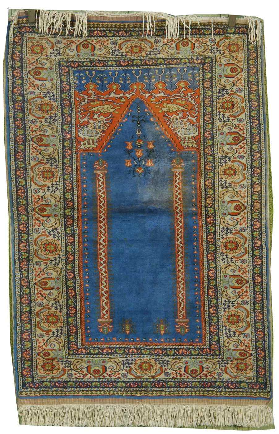 Appraisal: ORIENTAL RUG TURKISH PRAYER ' x ' '' Lanterns hang