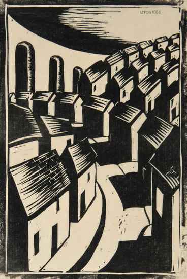 Appraisal: Ursula Fookes - Aquaduct linocut ca signed in pencil with