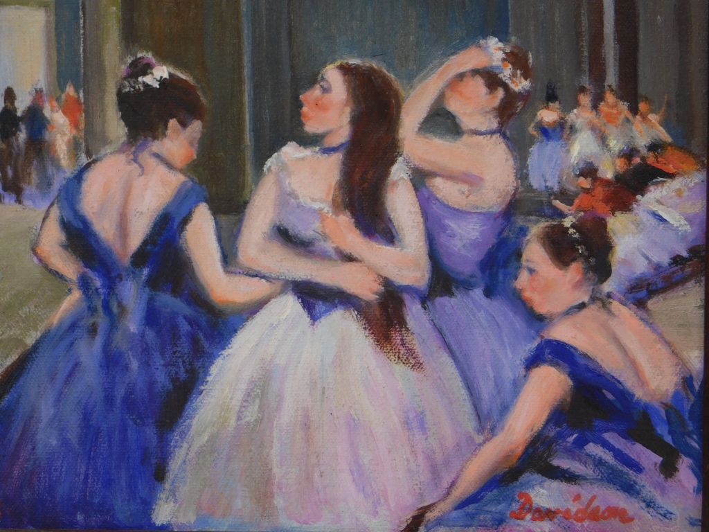 Appraisal: ALLEN A DAVIDSON IMPRESSIONIST BALLERINA PAINTING Massachusetts - Depicts a