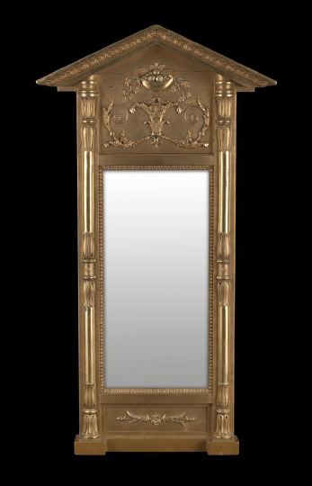 Appraisal: Swedish Empire Giltwood Looking Glass first quarter th century the