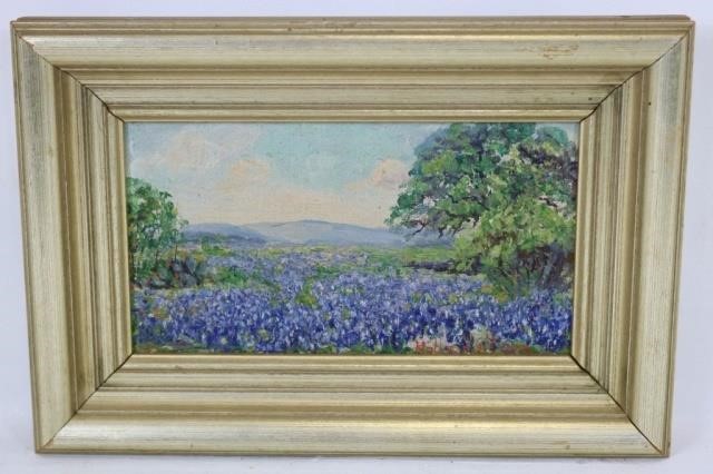 Appraisal: HOLLIS HALTOM - OIL PAINTING ONBOARD TITLED TEXAS BLUEBELLS SIGHT