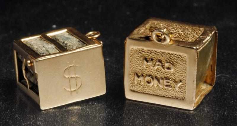 Appraisal: Lot of K Y Gold Mad Money Box Charms Description