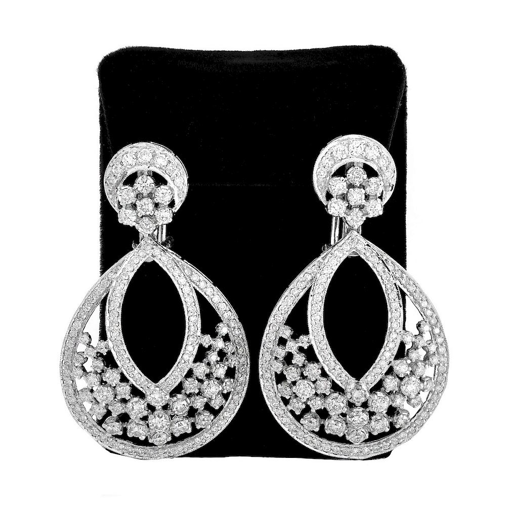 Appraisal: Van Cleef Arpels style Diamond Earrings Van Cleef Arpels style