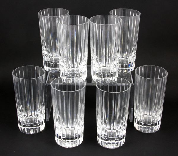 Appraisal: Set of eight large Baccarat tumblers h good condition Provenance