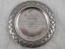 Appraisal: A Russian silver salver of basket weave design with presentation