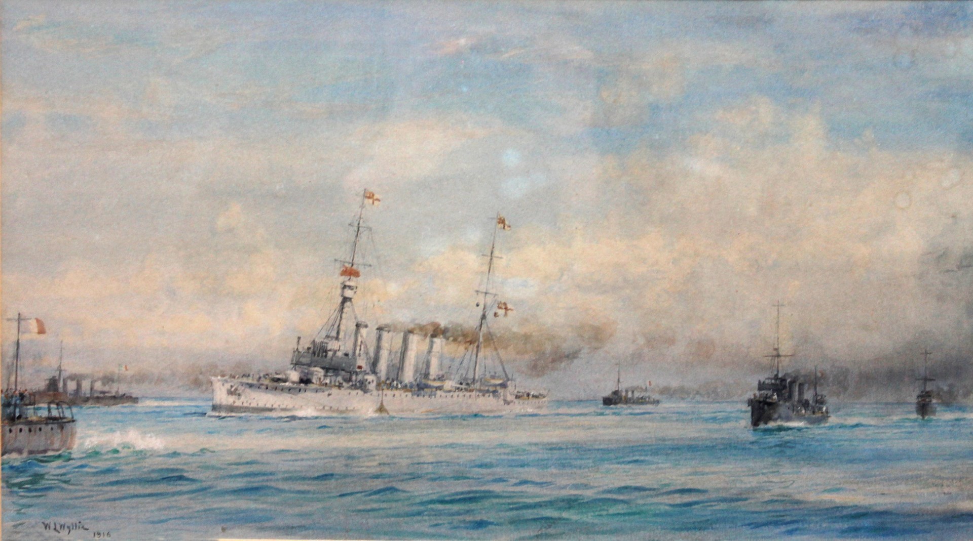 Appraisal: William Lionel Wyllie - A British Cruiser flanked by French