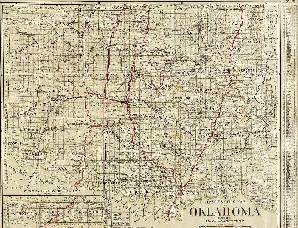 Appraisal: AN ANTIQUE AUTOMOBILE MAP Clason's Guide Map of Oklahoma DENVER