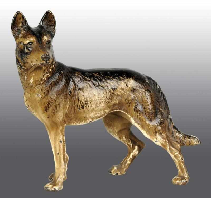 Appraisal: Cast Iron German Shepherd Doorstop Description Hubley cat Full-figure Condition