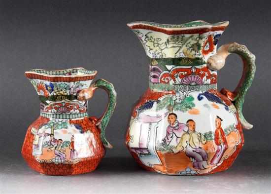 Appraisal: Two Mason ironstone transfer decorated jugs in the chinoiserie taste