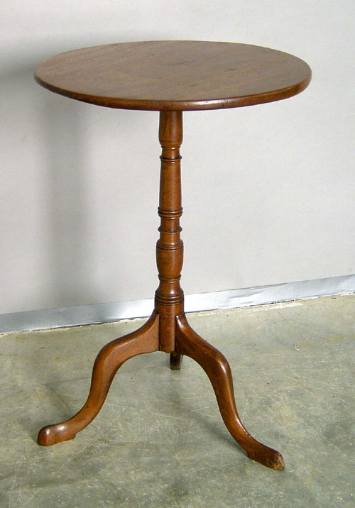 Appraisal: Mahogany tilt top candlestand th c h w