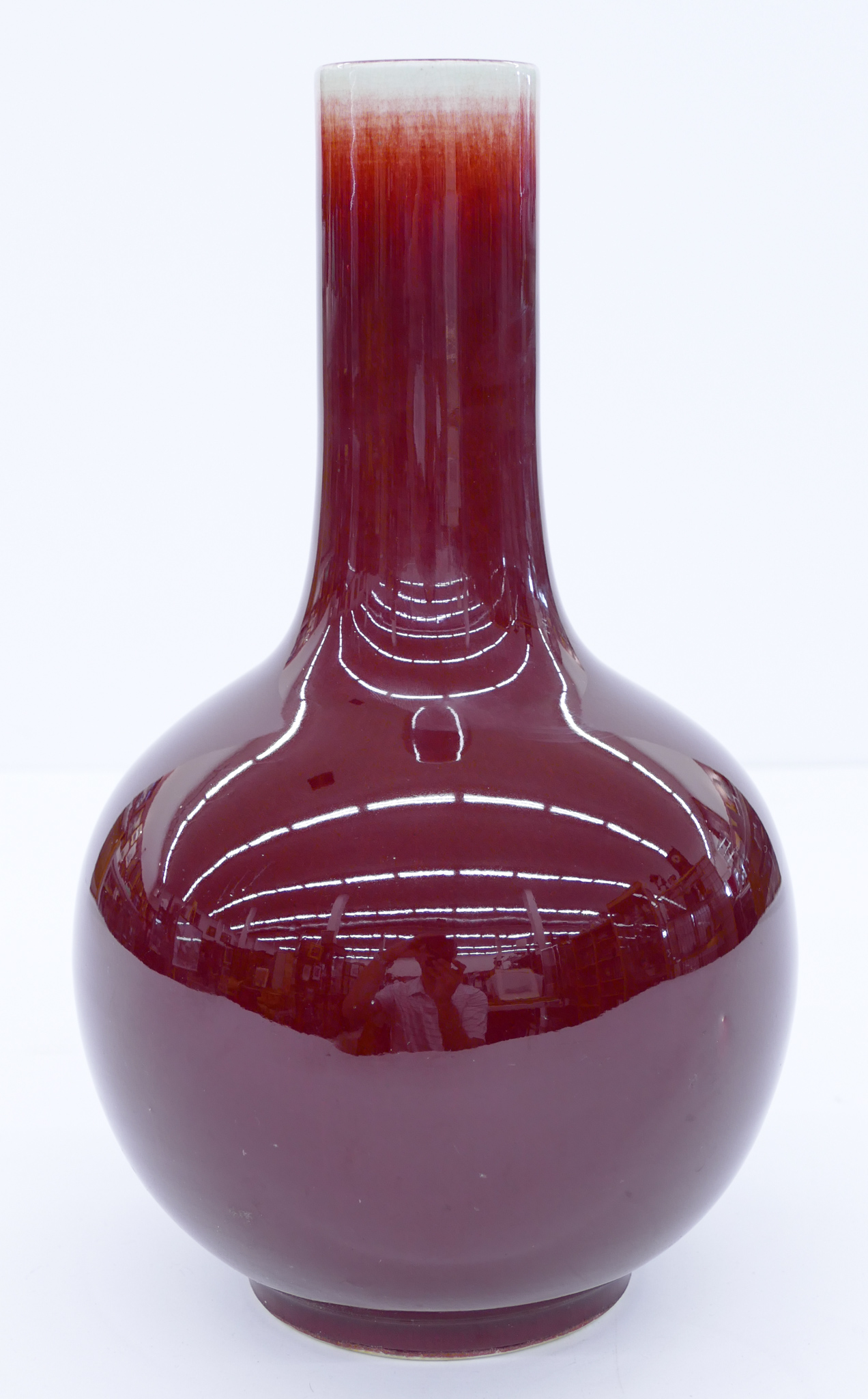 Appraisal: Chinese Republic Jingdezhen Langyao Bottle Vase ''x '' Deep red