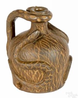 Appraisal: Stoneware Temperance jug late th c probably Midwest with applied