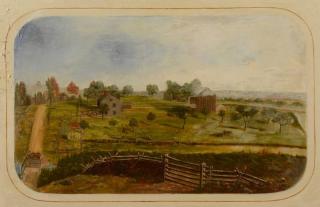 Appraisal: Southern Landscape possibly Salem NC School Southern panoramic landscape oil