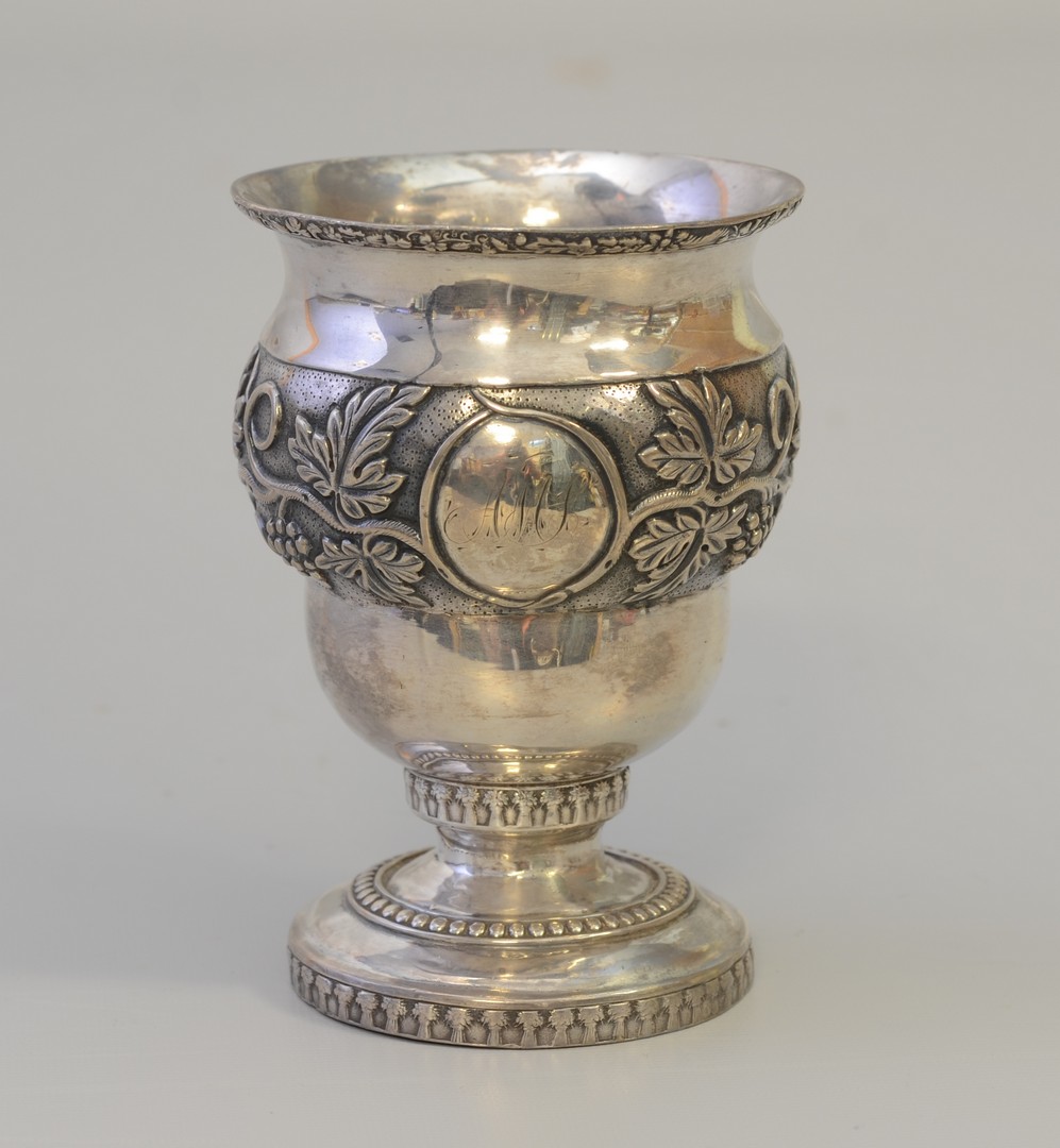 Appraisal: American coin silver footed wine cup by JH Connor NY