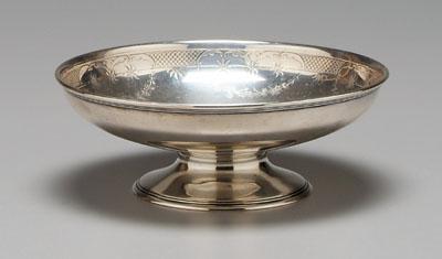 Appraisal: Tiffany sterling footed bowl floral decoration conforming stepped foot marks