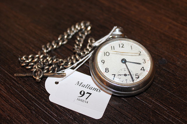 Appraisal: A SILVER WATCH CHAIN together with an old pocket watch