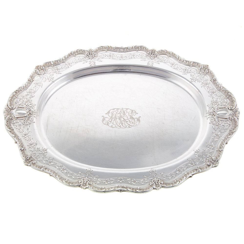 Appraisal: Black Starr Frost Sterling Serving Platter Oval with serpentine rim