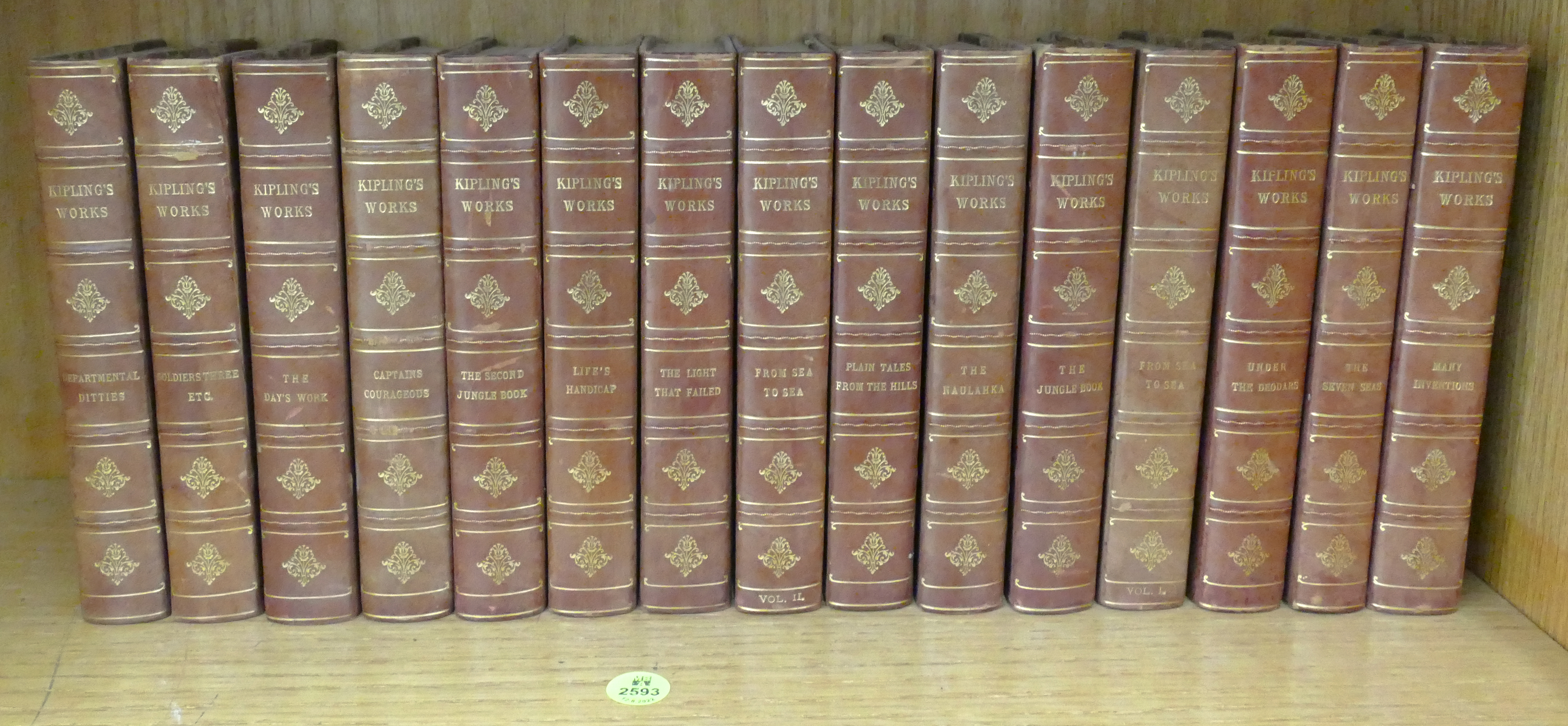 Appraisal: Set pc Rudyard Kipling Leather Bound Books