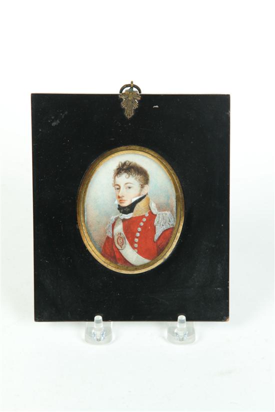 Appraisal: MINIATURE ON IVORY England early th century Officer dressed in