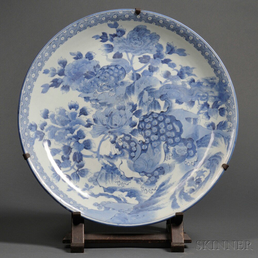 Appraisal: Large Blue and White Decorated Chinese Export Porcelain Platter possibly