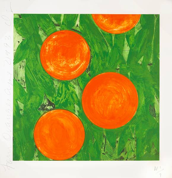 Appraisal: Donald Sultan American born Four Oranges April Screenprint in colors