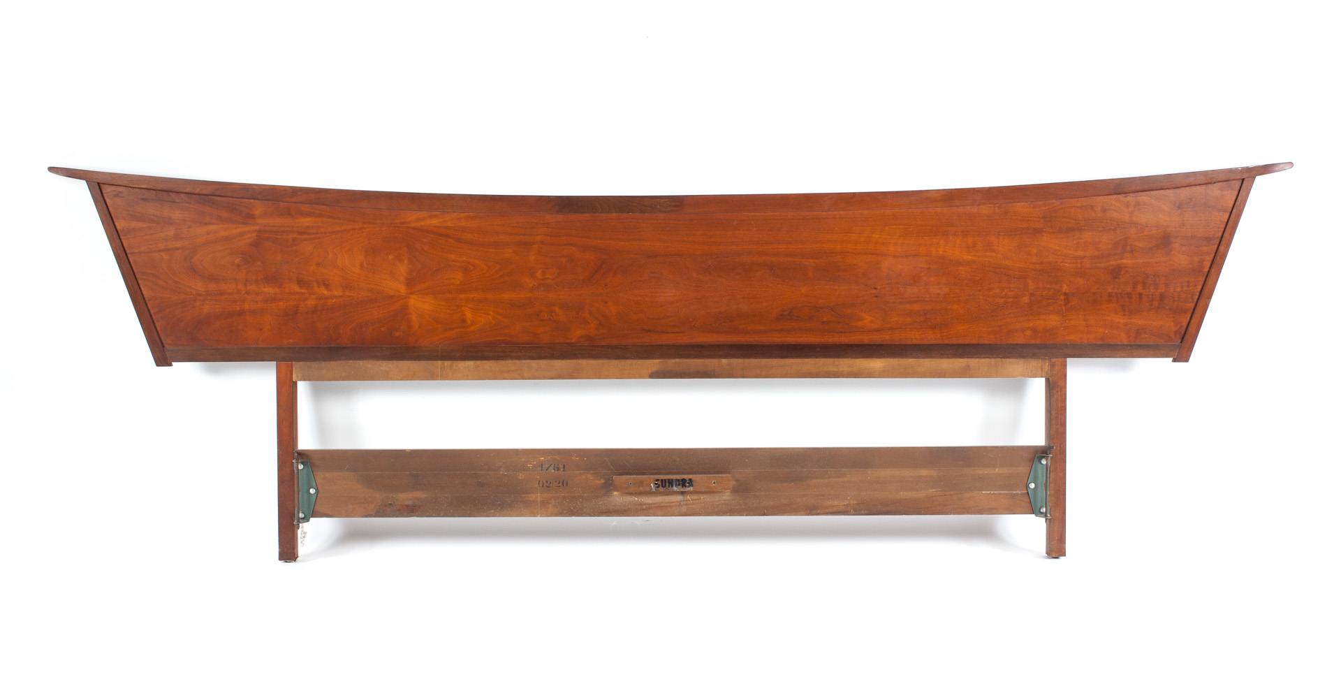 Appraisal: George Nakashima Widdicomb headboard walnut trapezoidal-shaped king-size headboard with Sundra