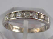 Appraisal: A carat white gold seven stone diamond ring estimated total