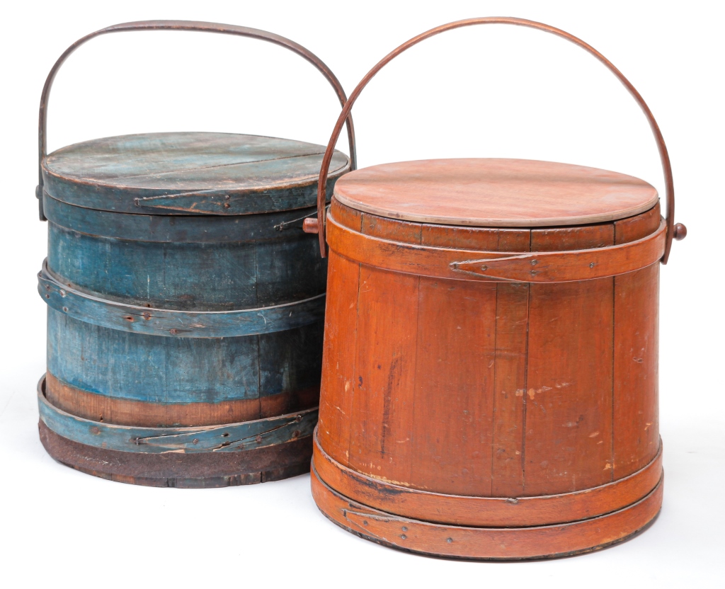 Appraisal: TWO AMERICAN SUGAR BUCKETS Second half th century Stave construction