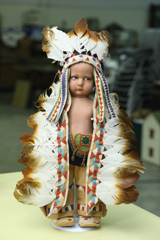 Appraisal: RARE LENCI CHARACTER DOLL Felt American Indian with painted eyes