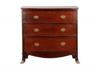 Appraisal: English Georgian Style Mahogany Bowfront Chest English mid to late