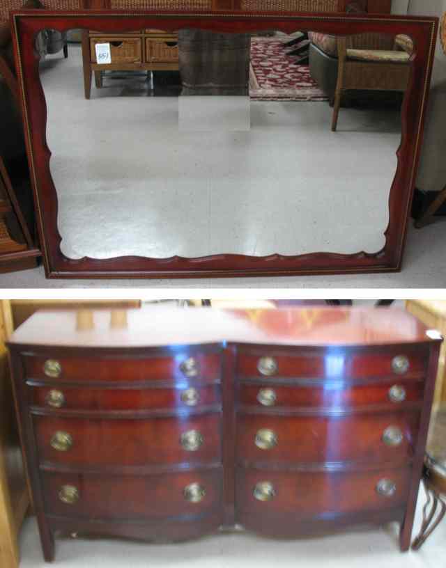 Appraisal: FEDERAL STYLE MAHOGANY DRESSER WITH ATTACHED MIRROR American mid- th