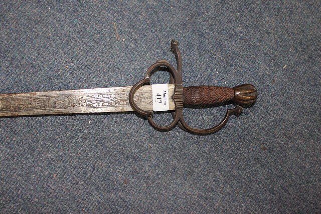 Appraisal: AN EARLY TH CENTURY TOLEDO CONTINENTAL SWORD cm in legnth