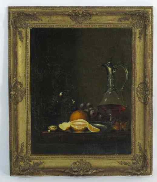 Appraisal: Charles A Browning Br th c Still Lifeoil on canvas