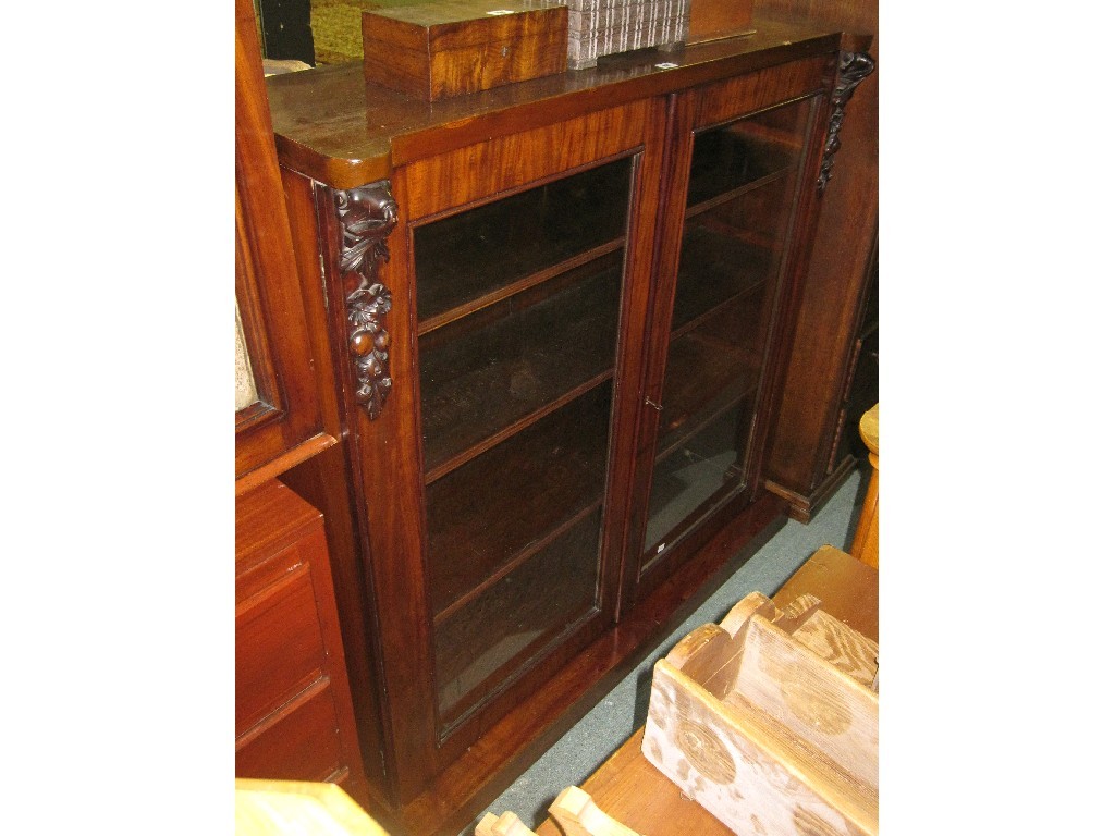 Appraisal: Victorian mahogany glazed door bookcase top