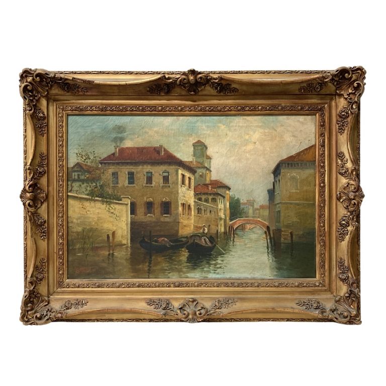 Appraisal: Antique Venice School On Canvas Antique Venice School On Canvas