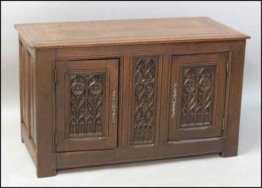 Appraisal: CONTINENTAL CARVED OAK CABINET H '' W '' D ''