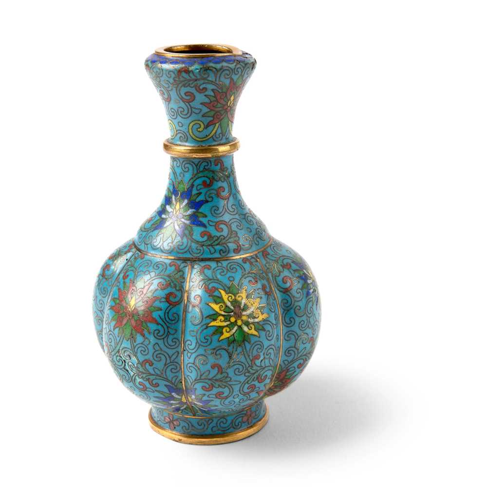 Appraisal: CLOISONN ENAMEL 'LOTUS' VASE LATE QING DYNASTY-REPUBLIC PERIOD TH- TH