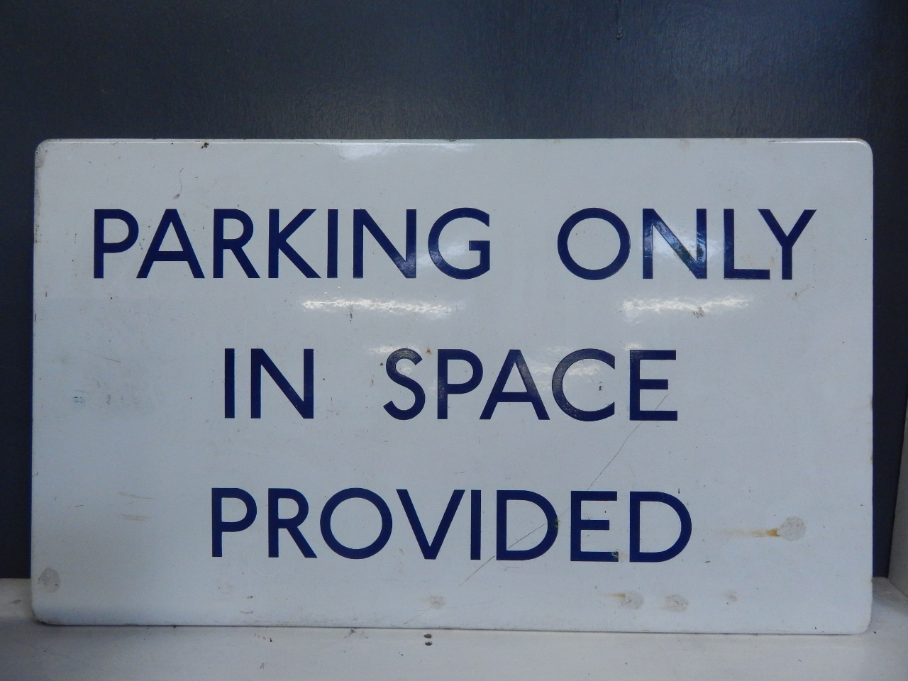 Appraisal: A British Rail enamel Parking only in Space Provided sign