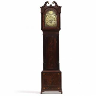 Appraisal: George III Inlaid Tall Case Clock late th century engraved