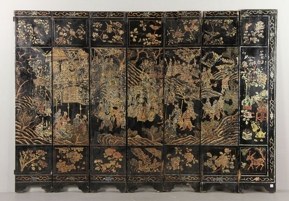 Appraisal: - Chinese Seven Panel Coromandel Screen Chinese seven panel coromandel