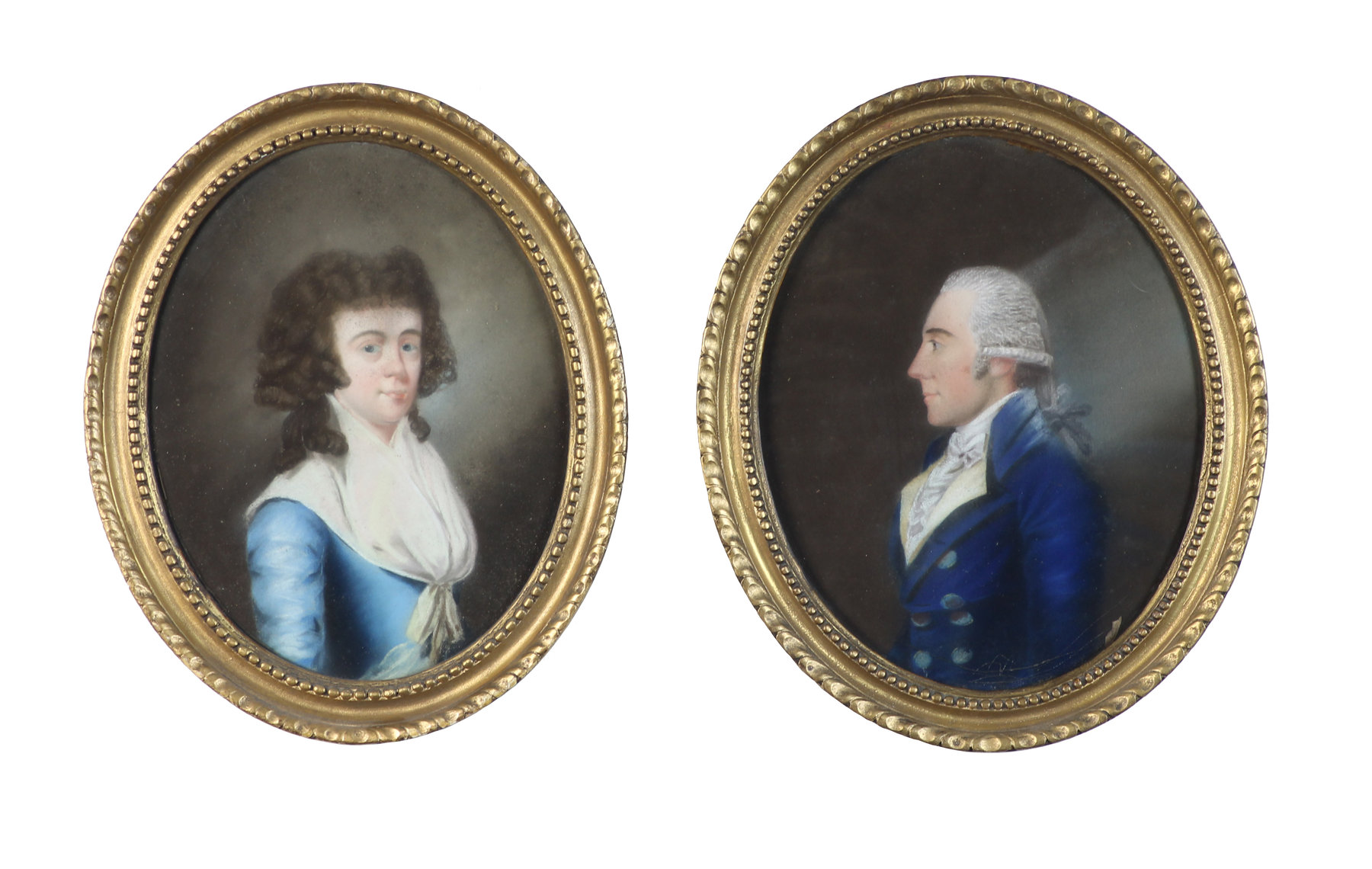 Appraisal: School of John Downman Portraits of Mr Mrs Oriel a