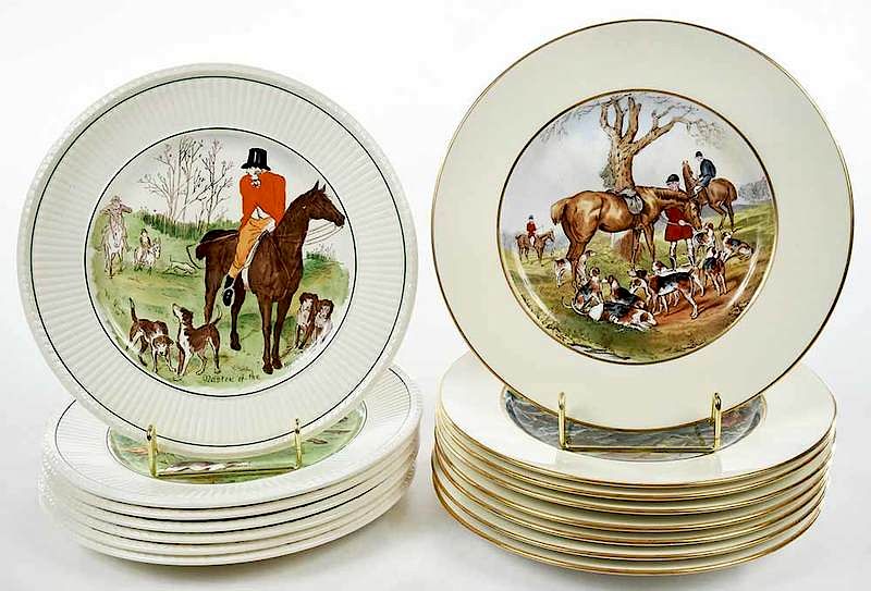 Appraisal: Spode and Wedgwood Hunt Themed Plates British th century eight