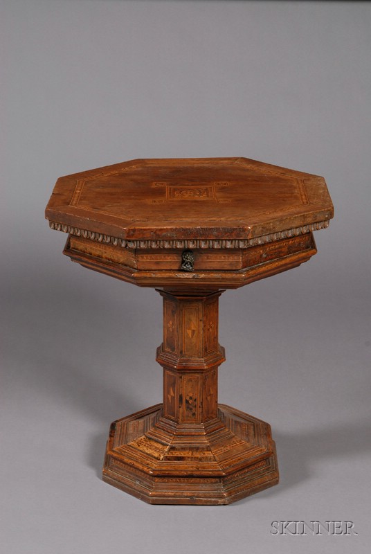 Appraisal: Italian Renaissance Inlaid Walnut Center Table composed of antique elements