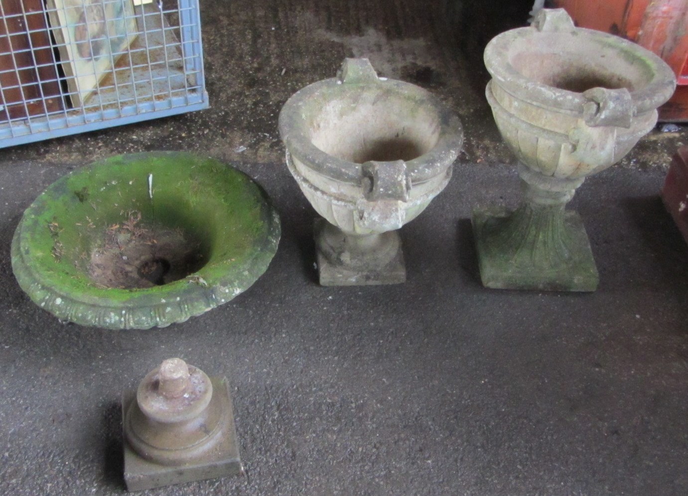 Appraisal: A similar pair of garden urns and another