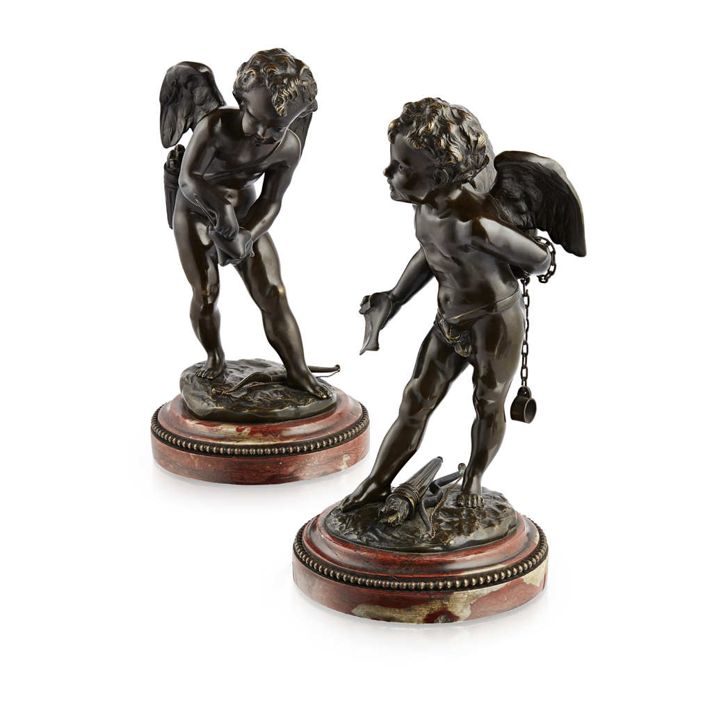 Appraisal: AFTER EDOUARD DROUOT CONTRAT DE MARIAGE two bronze figures of