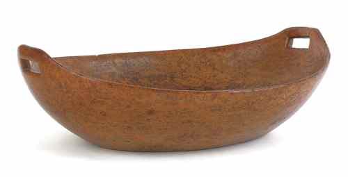 Appraisal: Large Eastern Woodlands burl bowl late th c of elliptical